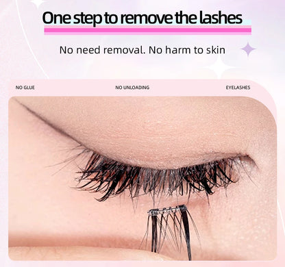 Yelix Self-Adhesive False Eyelashes — Reusable DIY Cluster Lashes, Glue-Free, Natural Soft