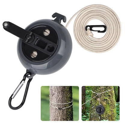 Outdoor Retractable Clothesline 10M – Portable Adjustable Camping Clothes Drying Rack, Windproof Washing Line Rope