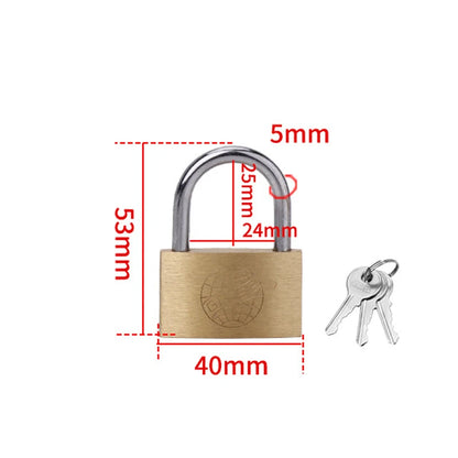 Copper Padlock Small Locks – Luggage, Case, and Locker Security with 3 Keys (20mm-50mm) for Home Improvement Hardware