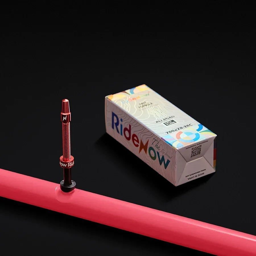 RideNow Metal Nozzle TPU Inner Tube – Removable Valve Cores, External Thread, 700C x 18-32C/32-47C Road Bike & Gravel Presta Valve