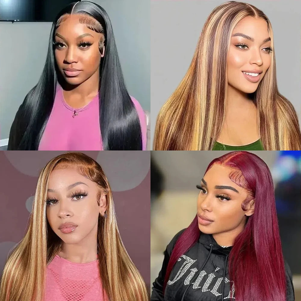 36-38 Inch HD Transparent Lace Front Wig – 13x6 & 5x5 Glueless Bone Straight Human Hair, 200 Density