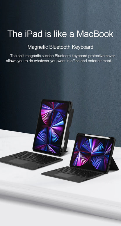 AJIUYU Keyboard Case for iPad Pro 11" & 12.9" (2018-2022) – Backlit Smart Keyboard with TouchPad for iPad Air & 10.2"