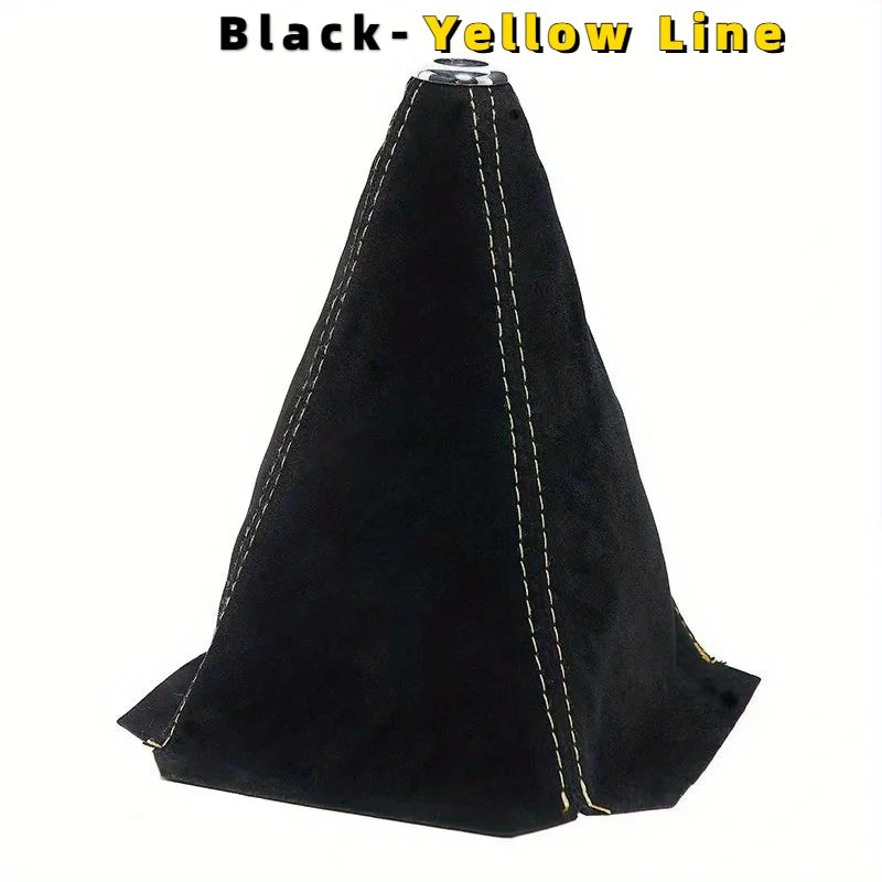Universal Car Gear Shift Knob Cover - Suede Flocking Shifter Boot with Dustproof and Water-Resistant Protection