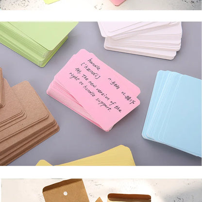50pcs Kraft Paper Cards – Blank Business, Thank You, Message, Writing, Label, Bookmark & Learning Cards Box