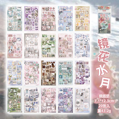 20Pcs Retro Cartoon Sticker Book - Handmade Scrapbook, Diary & Japanese Stationery Decoration Stickers