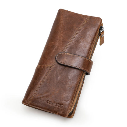 Women's Genuine Leather Long Wallet – Fashion Clutch with Coin Purse, Card Holder & Phone Pocket by Contact's