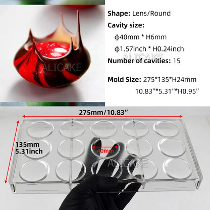 3D Polycarbonate Chocolate Mold - Sphere Diamond Chocolate Bomb & Bonbon Baking Mold for Professional Candy Making