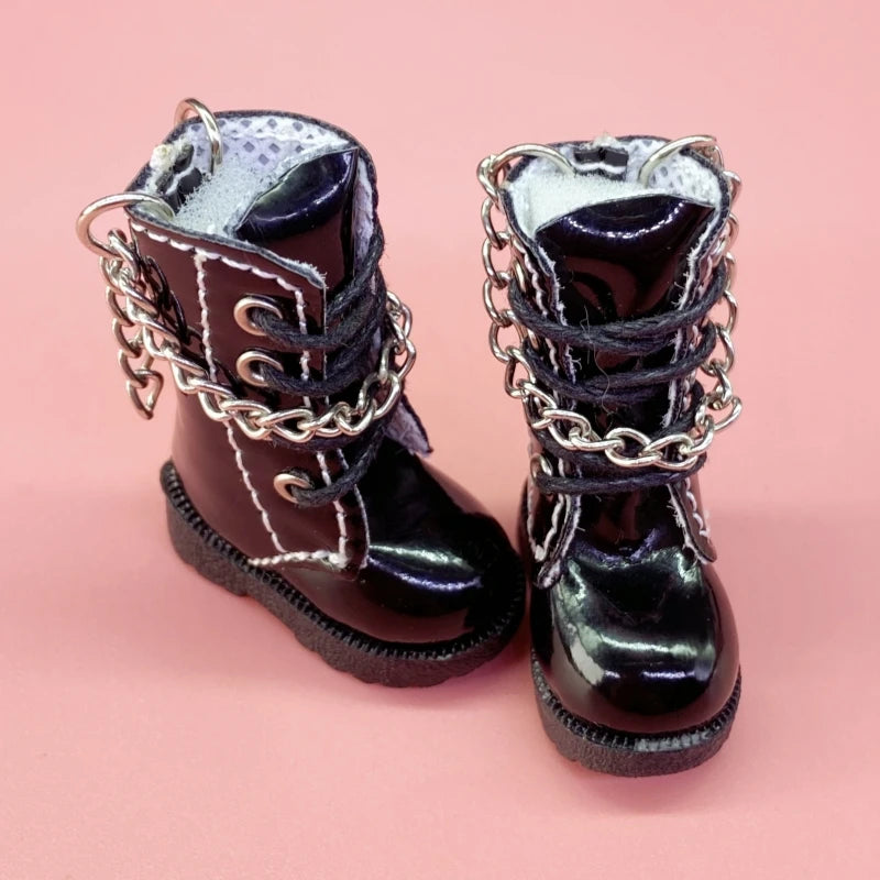 Tilda Doll Boots – 1/8 Mini Leather Shoes for Blythe & Azone Dolls, Casual Doll Accessories