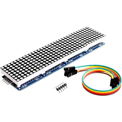 MAX7219 LED Dot Matrix Module - 4-in-1 Red Display with 5-Pin Cable for Arduino DIY Projects & Christmas Decorations