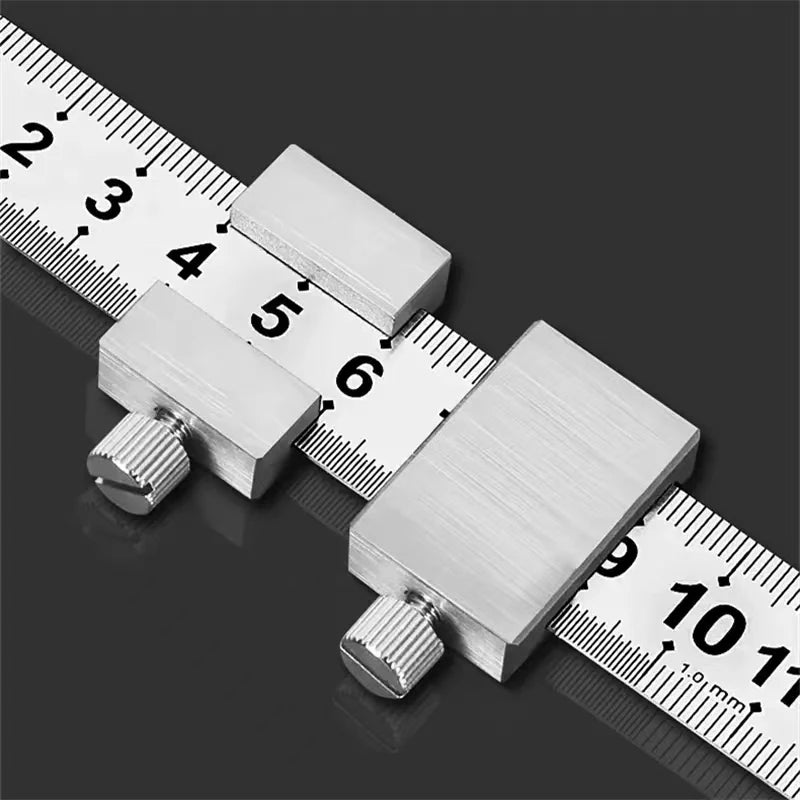 Swenson Metal Carpenter Square: Precision Woodworking Tools with Steel Ruler, Limit Block, and Marking Gauge for Accurate Positioning