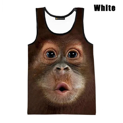 3D Gorilla Print Tank Top - Oversized Sleeveless Summer Streetwear for Men