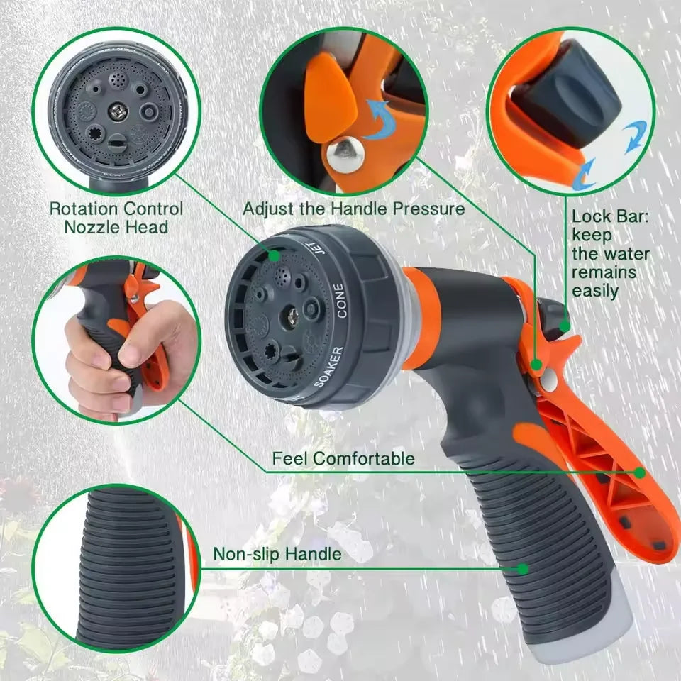 High-Pressure Garden Spray Gun Set - Home Irrigation, Lawn Watering, Garden Sprinkler & Car Wash Nozzle