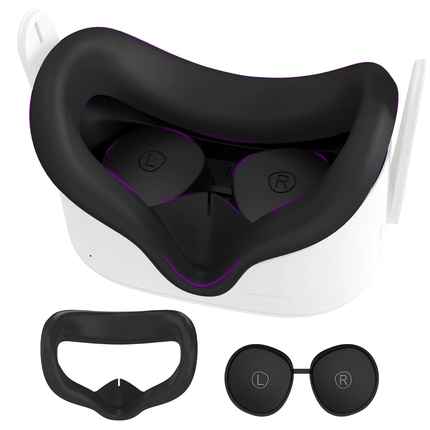 Face Pad Cover with Lens Protectors for Oculus Quest 2 – Washable Silicone VR Accessory for Meta Quest 2
