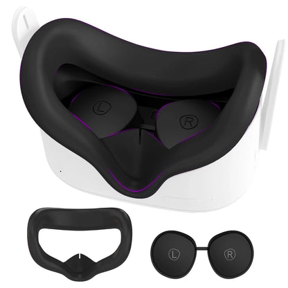 Face Pad Cover with Lens Protectors for Oculus Quest 2 – Washable Silicone VR Accessory for Meta Quest 2