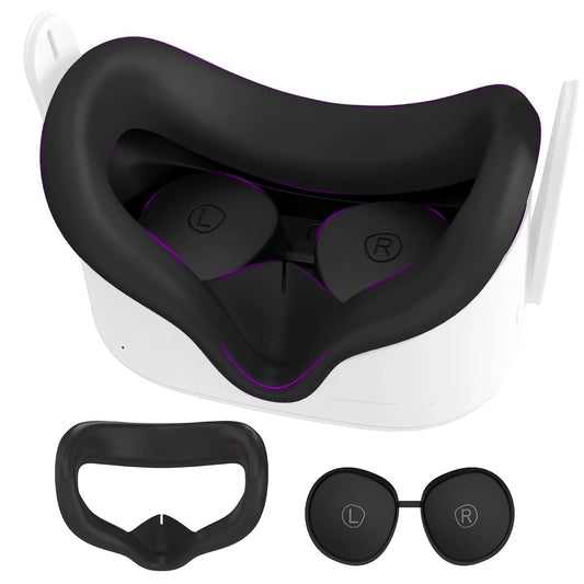 Face Pad Cover with Lens Protectors for Oculus Quest 2 – Washable Silicone VR Accessory for Meta Quest 2