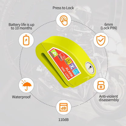 Aluminum Alloy Motorcycle/Bicycle Lock Alarm: Disc Padlock for Safety Protection - Anti-Theft Reminder Rope, Bag Accessory