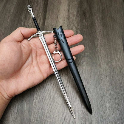 Glamdring Aragorn Anduril Sword Keychain – 22CM Metal Katana Samurai Ornament Middle-Earth Elves Collectible Gift Toy