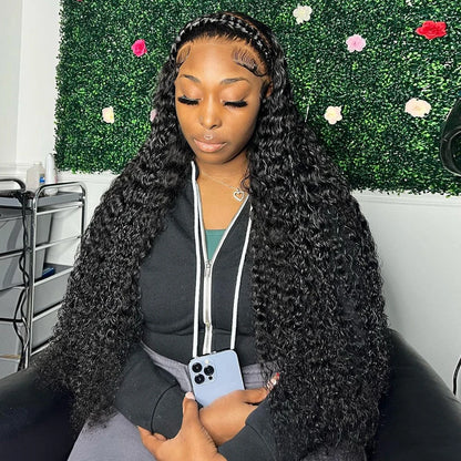 Curly HD Lace Front Wig – 100% Human Hair 13x6 Lace Frontal Deep Wave & Water Wave Wig, Affordable Wigs for Women