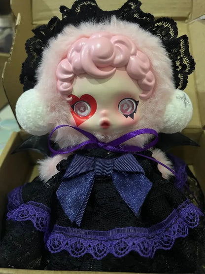 10cm Skullpanda Doll Clothes – Vintage Princess Dress Set with Headwear, Winter Symphony Series