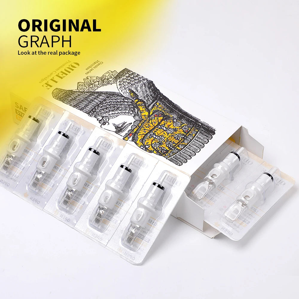QUELLE 50PCS Disposable Sterile Tattoo Needles RL/RLT 0.30MM Revolution Cartridges for Tattoo Machines & Body Art