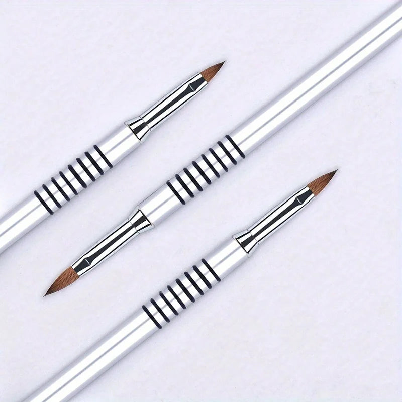 Silver Nail Art Brush – Metal Rod Crystal Nail Pen for 3D Sculpting & Light Therapy Manicure Design