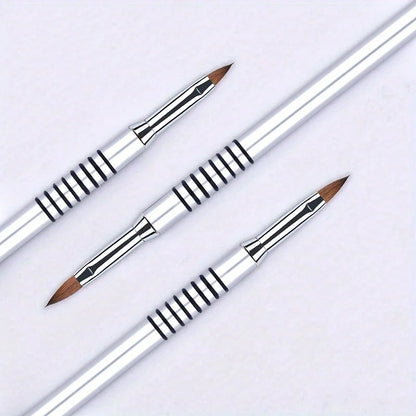 Silver Nail Art Brush – Metal Rod Crystal Nail Pen for 3D Sculpting & Light Therapy Manicure Design