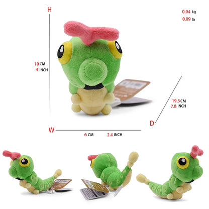 Caterpillar Green Plush Toy, Stuffed Animal, All Star Collection, 5-Inch Birthday Gift for Kids Boys & Girls, Decor
