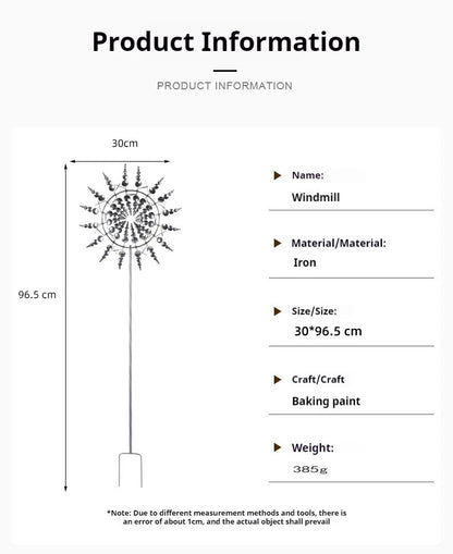 Creative 360-Degree Rotating Metal Windmill – Garden Lawn Yard Decoration & Ornament