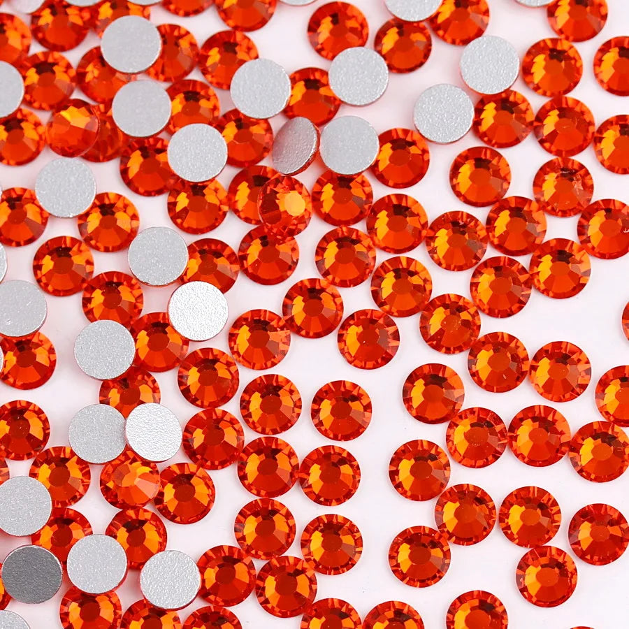 Glass Crystal Flatback Rhinestones SS6–SS30 Set – 7 Sizes Non-Hotfix Round Nail Art Beads for DIY Crafts & Decoration