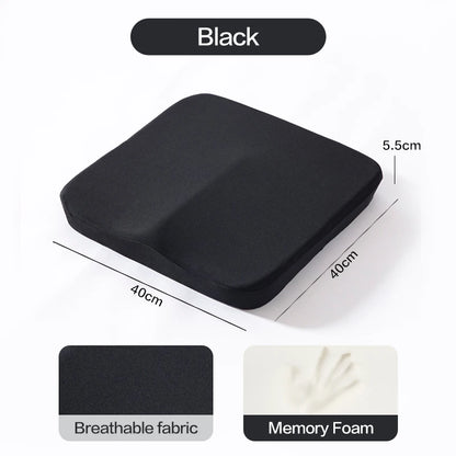 Ergonomic Memory Foam Seat Cushion for Office & Car - Anti-Hemorrhoid Tailbone Pillow for Comfort