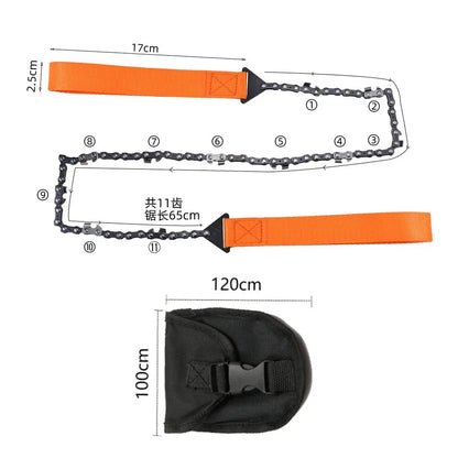 Outdoor Portable Hand-Drawn Wire Saw: 11 Teeth Multi-Function Chain Saw Tool for Mountaineering and Life-Saving
