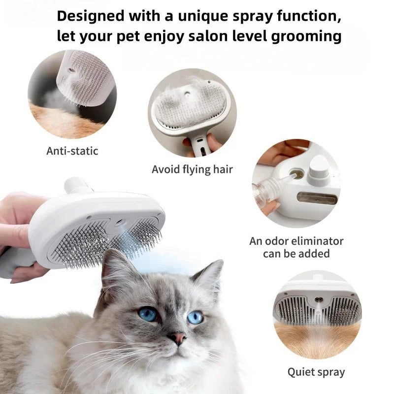 Pet Grooming Comb Spray - Remove Floating Hair, Prevent Static Electricity for Long-Haired Dogs and Cats, Styling Aid