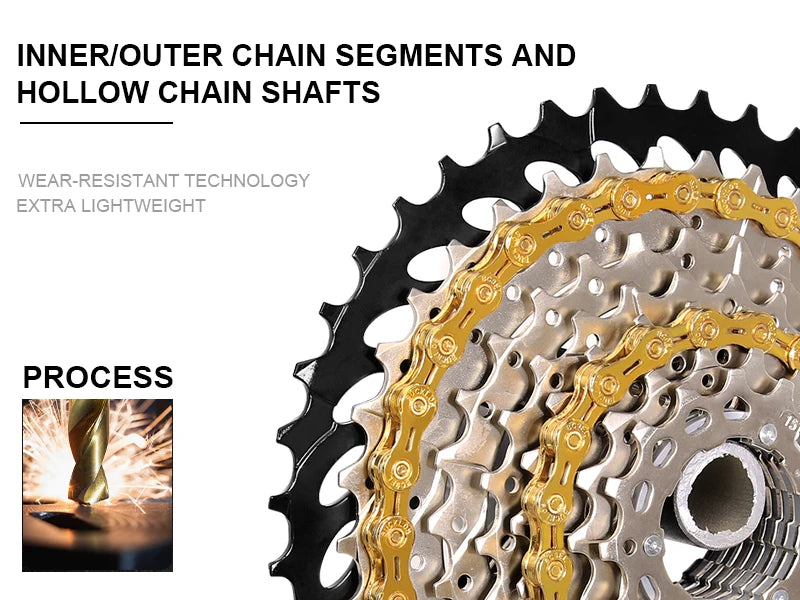BUCKLOS MTB Bike Chain – 12 & 11 Speed Mountain & Road Bicycle Chain, Compatible with 8-12 Speed Cycling Parts