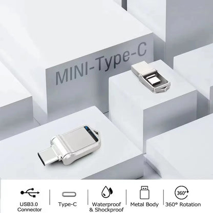 Xiaomi 2TB USB 3.1 Flash Drive — High-Speed Type-C 2-in-1 Metal U Disk, Waterproof, Universal for Mobile & PC