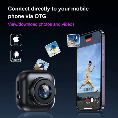 Lenovo 2K Mini Action Camera - Thumb-Sized HD Video Recorder for Cycling, Diving & Outdoor Adventures