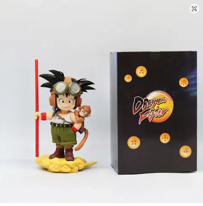 Dragon Ball Kid Goku PVC Figure - Flying Nimbus Cloud & Power Pole Anime Statue for Desk Decoration and Collectible Gifts