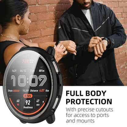 Soft TPU Case for Amazfit Active 2 – All-Around Protective Bumper Cover with Built-In Screen Protector