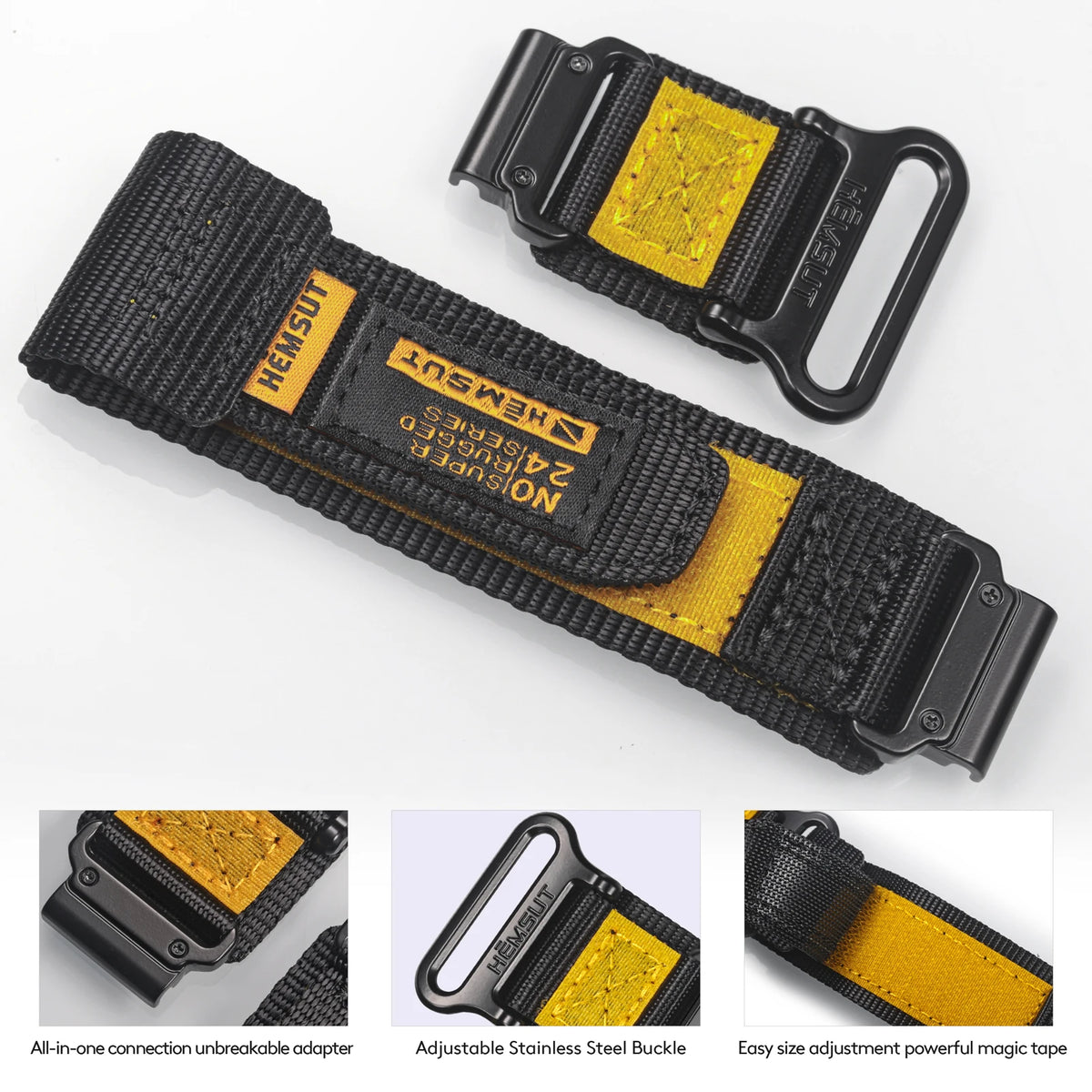 Hemsut Nylon QuickFit Watch Strap - Rugged Sporty Loop Band for Garmin Fenix, Forerunner, Instinct, Enduro & Tactix