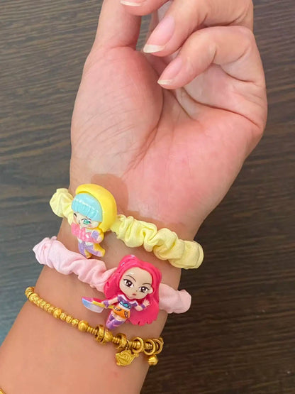 6PCS Demon Hunter Cartoon Hair Ties — Cute Anime Kawaii Elastic Hair Ropes Set for Women & Girls Ponytail Holders