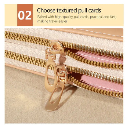 Long Women’s PU Leather Wallet – Double Zipper Clutch with Tassel, Card Holder & Coin Purse