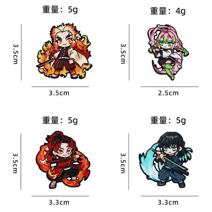 Demon Slayer Kimetsu no Yaiba Enamel Pins 4-Piece Set - Hashira & Yoriichi Anime Collectible Brooches for Backpacks and Bags