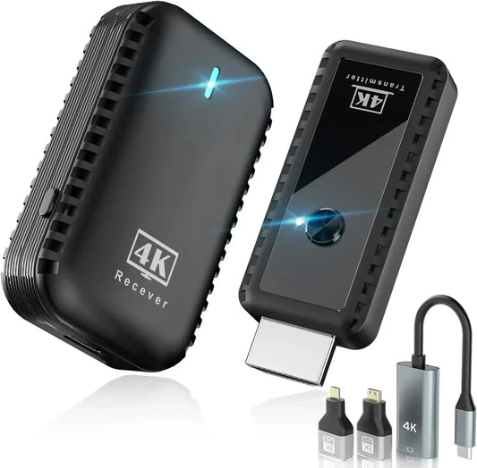 30M Wireless HDMI Transmitter & Receiver with Type-C – Connect 5G Laptops to Monitors & Projectors