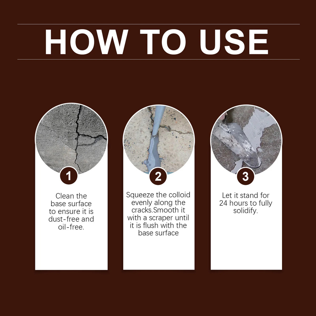 Concrete Crack Filler Sealant – Quick-Drying Waterproof Self-Leveling Adhesive for Driveway Repair, Masonry Gaps, and Concrete Sealing