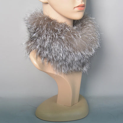 2025 Real Fox Fur Scarf and Headband – Luxury Winter Neck Warmer for Women, 100% Natural Fur, Elastic Ring Muffler