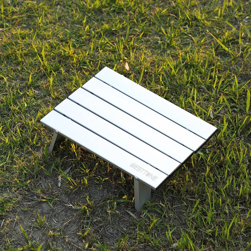 WESTTUNE Mini Camping Table – Ultralight Portable Aluminum Folding Table for Backpacking, Picnic & BBQ