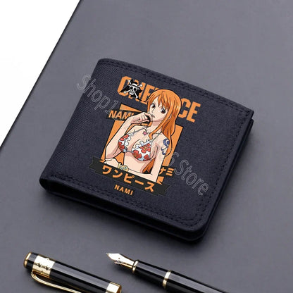 One Piece Men’s Wallet – Multi-Card Slots, Cartoon Anime Print, Portable Purse for Boys & Birthday Gifts