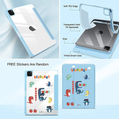 Clear iPad Case with Pencil Holder: Compatible with iPad 10.2 7th/8th/9th Gen, iPad Pro 11/12.9 2022, iPad Air 4/5 - Protective Cover