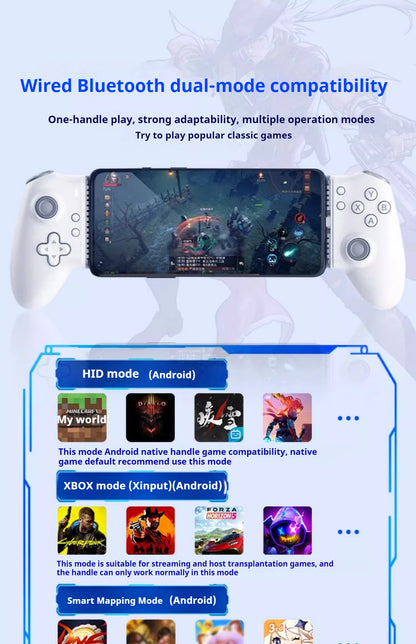 Memo S3 Gamepad Type-C Mobile Controller – Hall Effect Stretch Handle, Joystick for Android, PS Cloud Gaming, Customizable