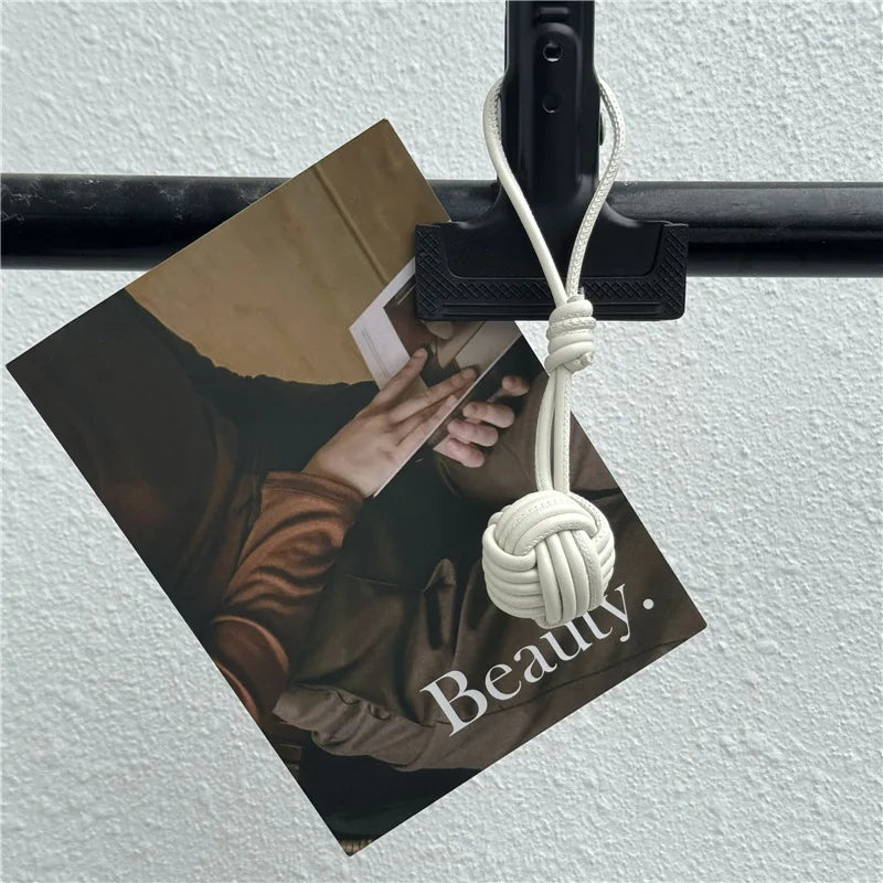 Luxury PU Leather Handmade Weave Ball Bag Pendant – Fashionable Handbag Charm Accessory, Creative Decorative Keychain Gift for Women