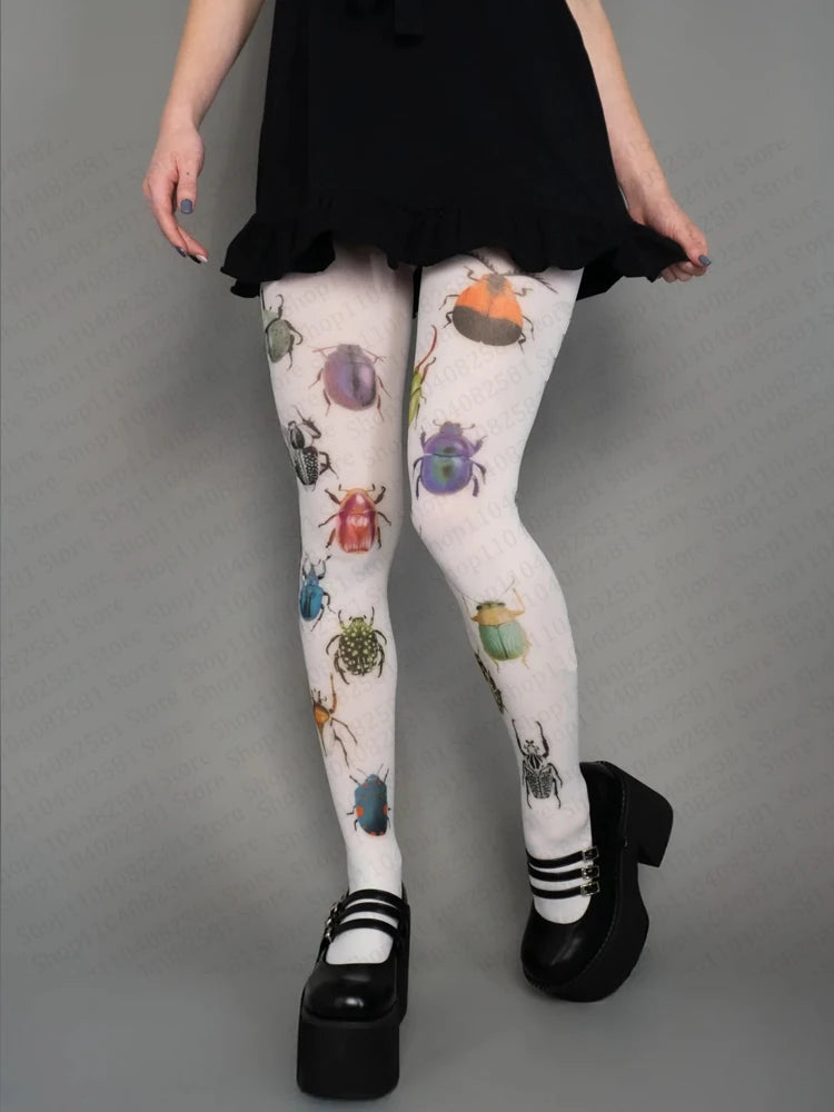 Cute Animal Print Knee High Socks - Harajuku Y2K Kawaii Graffiti Style Cosplay Socks for Women